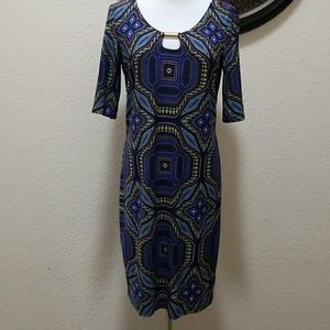 London Times Casual Multicolor 3/4 sleeve Dress